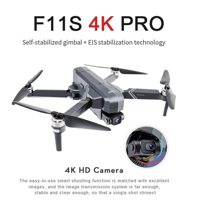 Drone F11 Pro avec caméra 4K, GPS 5G FPV HD, cardan stabilisé à 2 axes EIS,  quadricoptère RC professionnel sans balais